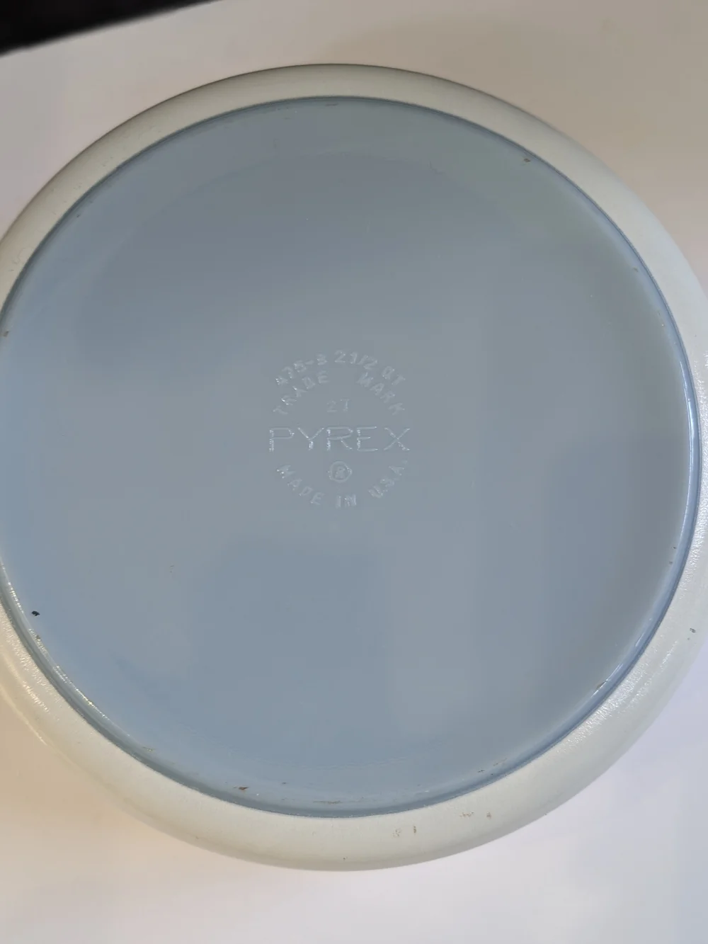 Pyrex Promotional Gold Leaf Delphite Blue Gourmet Casserole 2.5 QT with lid USA